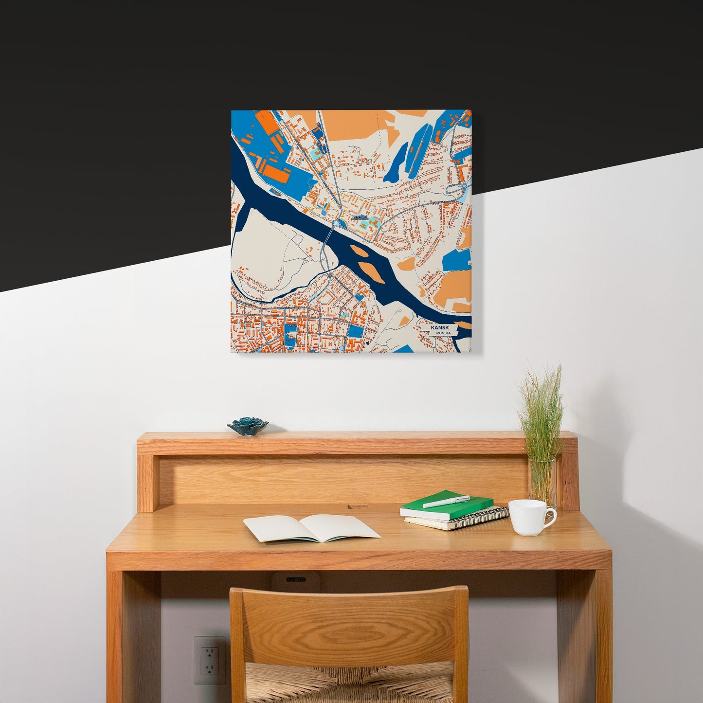 Канск Russia Colorful City Map Canvas Print Scene