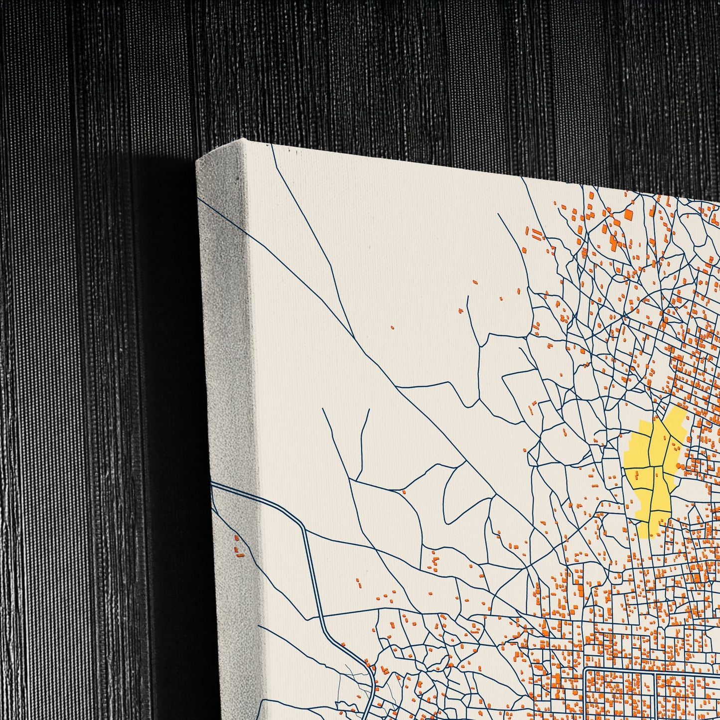 Kaolack Senegal Colorful City Map Canvas Print Detail