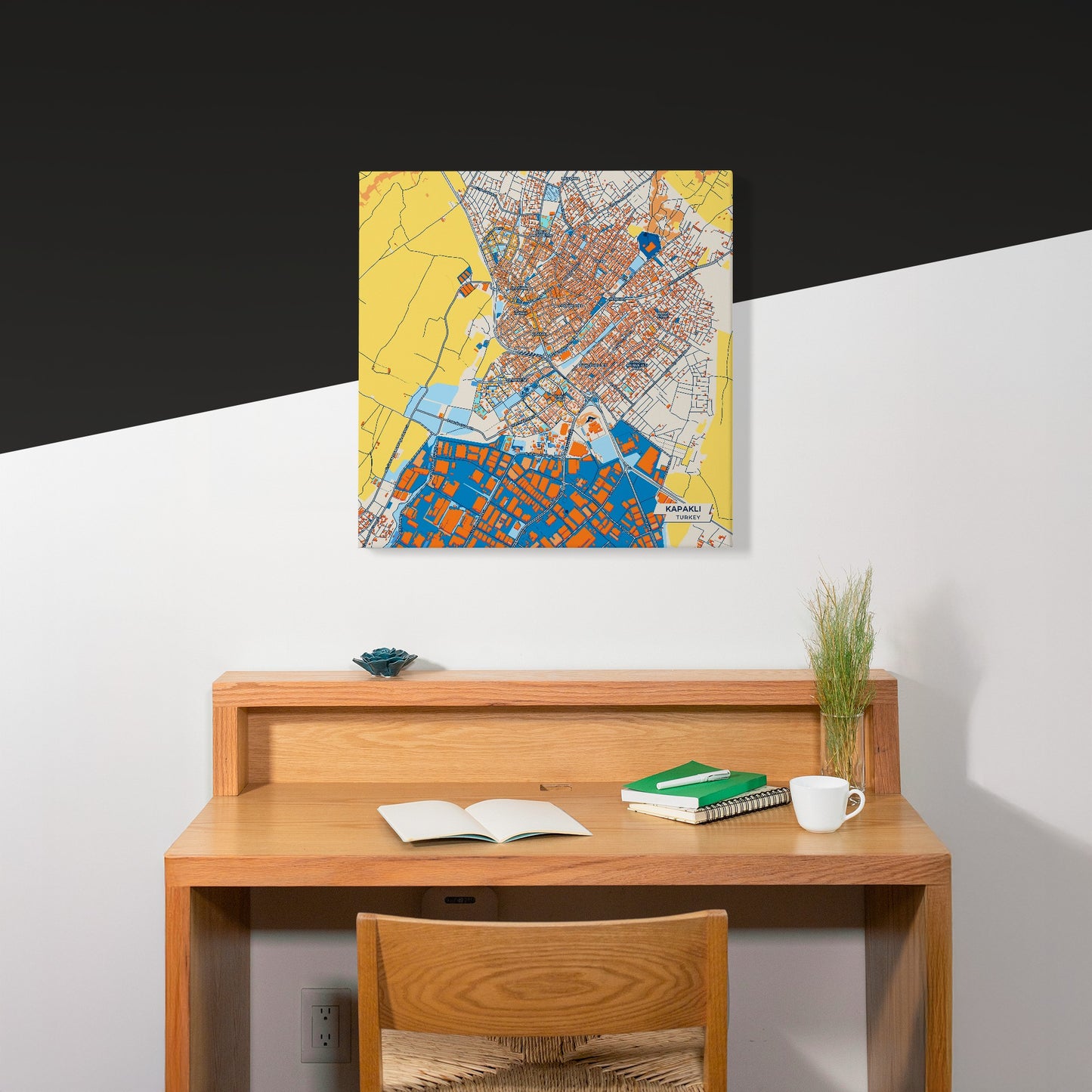 Kapakli Turkey Colorful City Map Canvas Print Scene