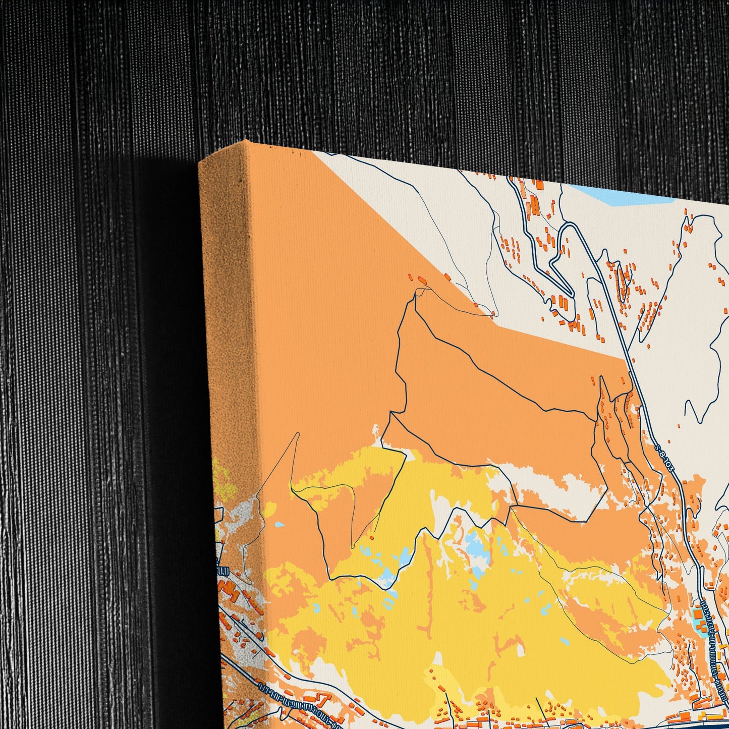 Kapan Armenia Colorful City Map Canvas Print Detail