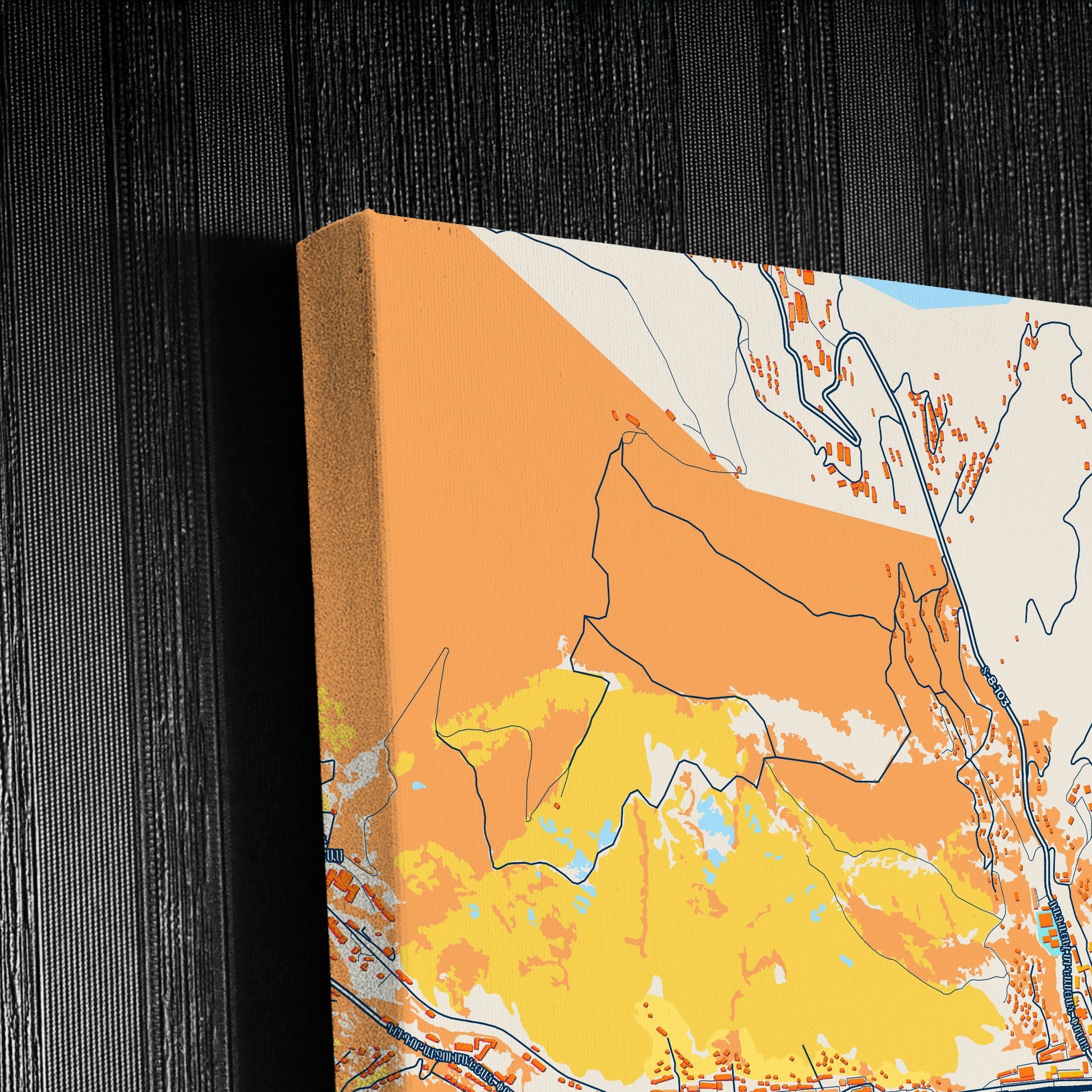 Kapan Armenia Colorful City Map Canvas Print Detail