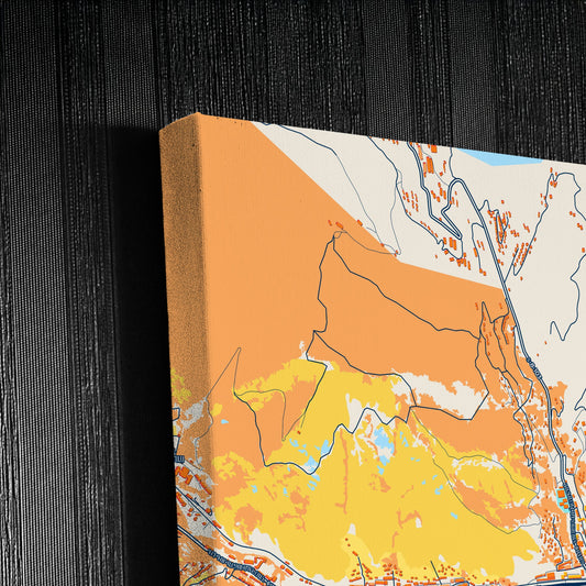 Kapan Armenia Colorful City Map Canvas Print Detail