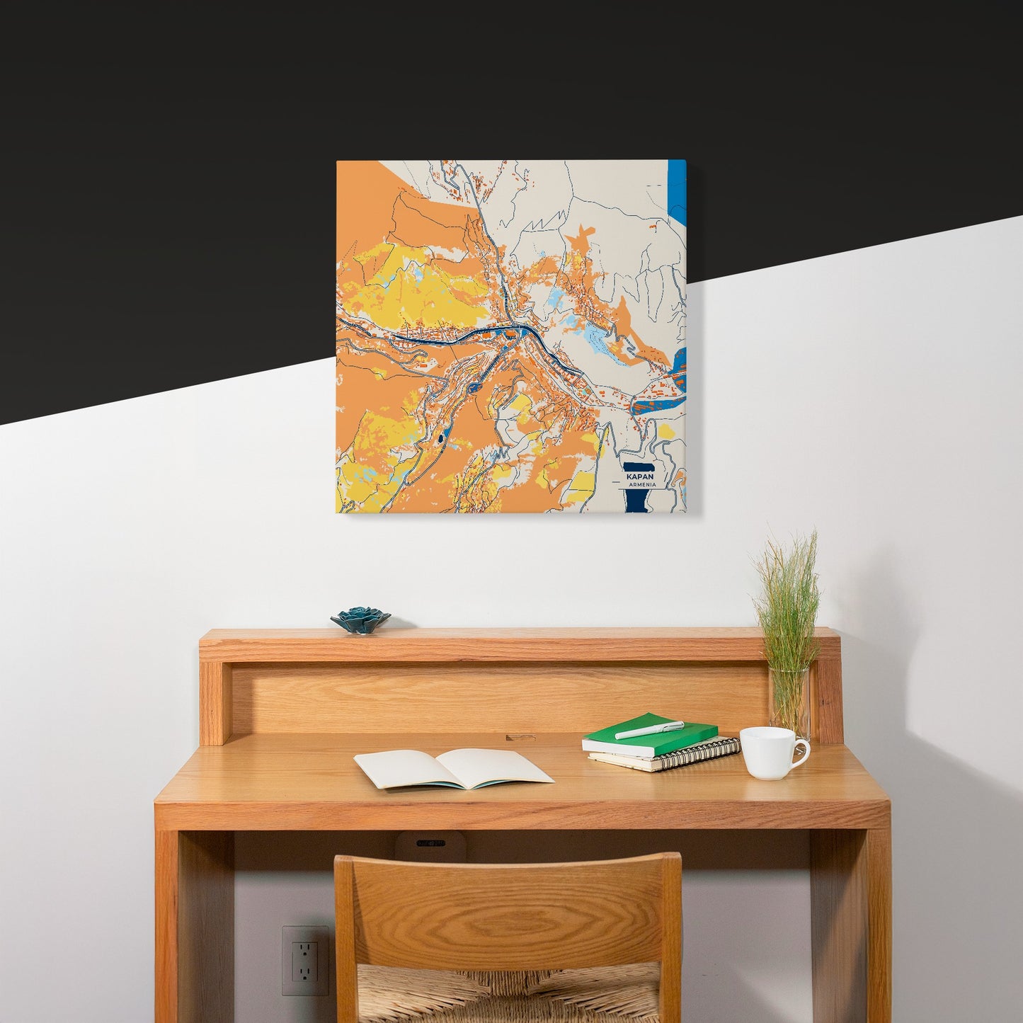 Kapan Armenia Colorful City Map Canvas Print Scene