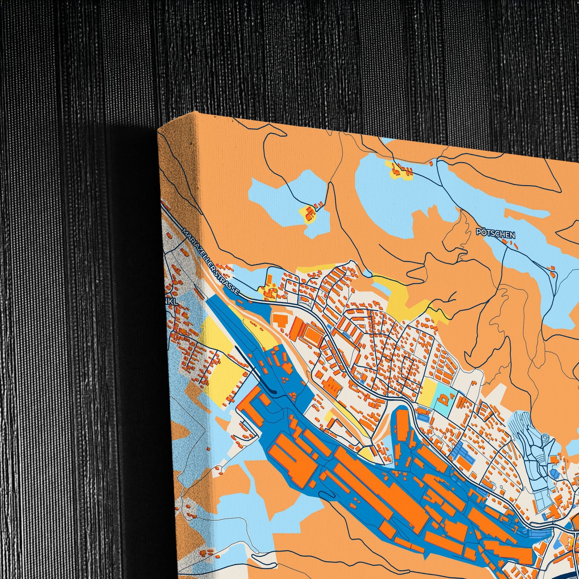 Kapfenberg Austria Colorful City Map Canvas Print Detail