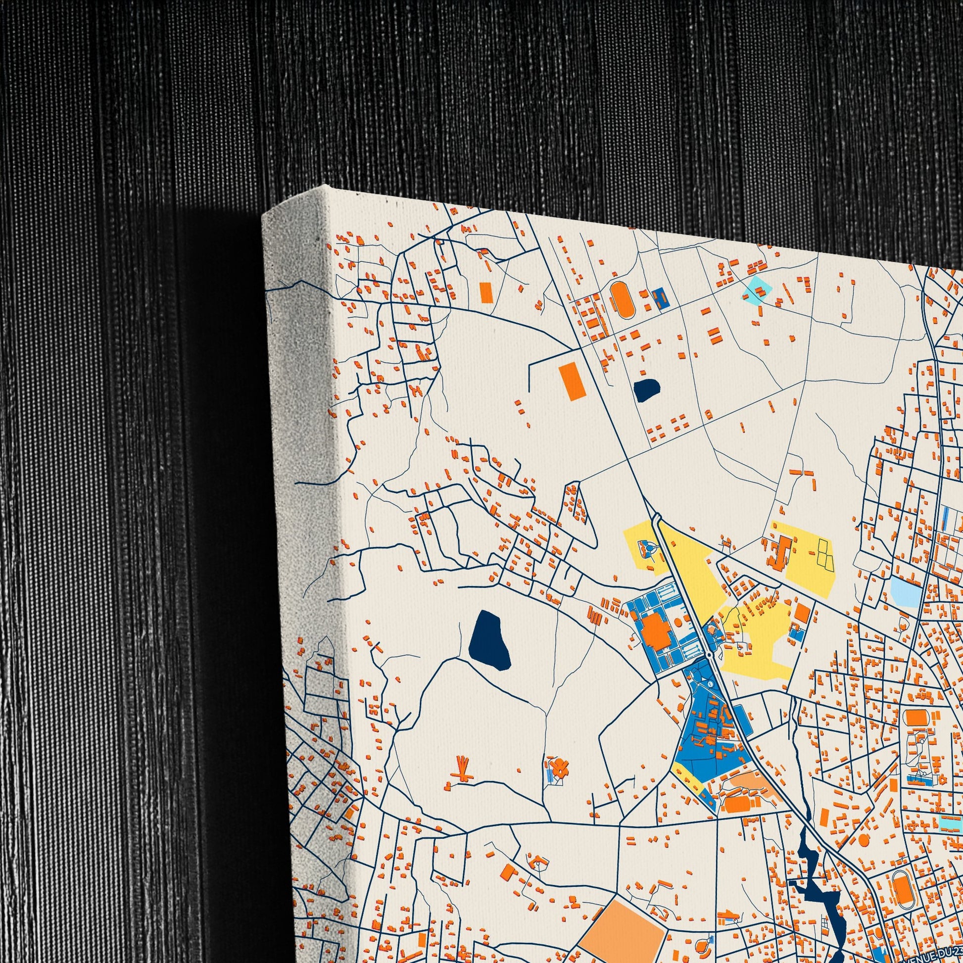 Kara Togo Colorful City Map Canvas Print Detail