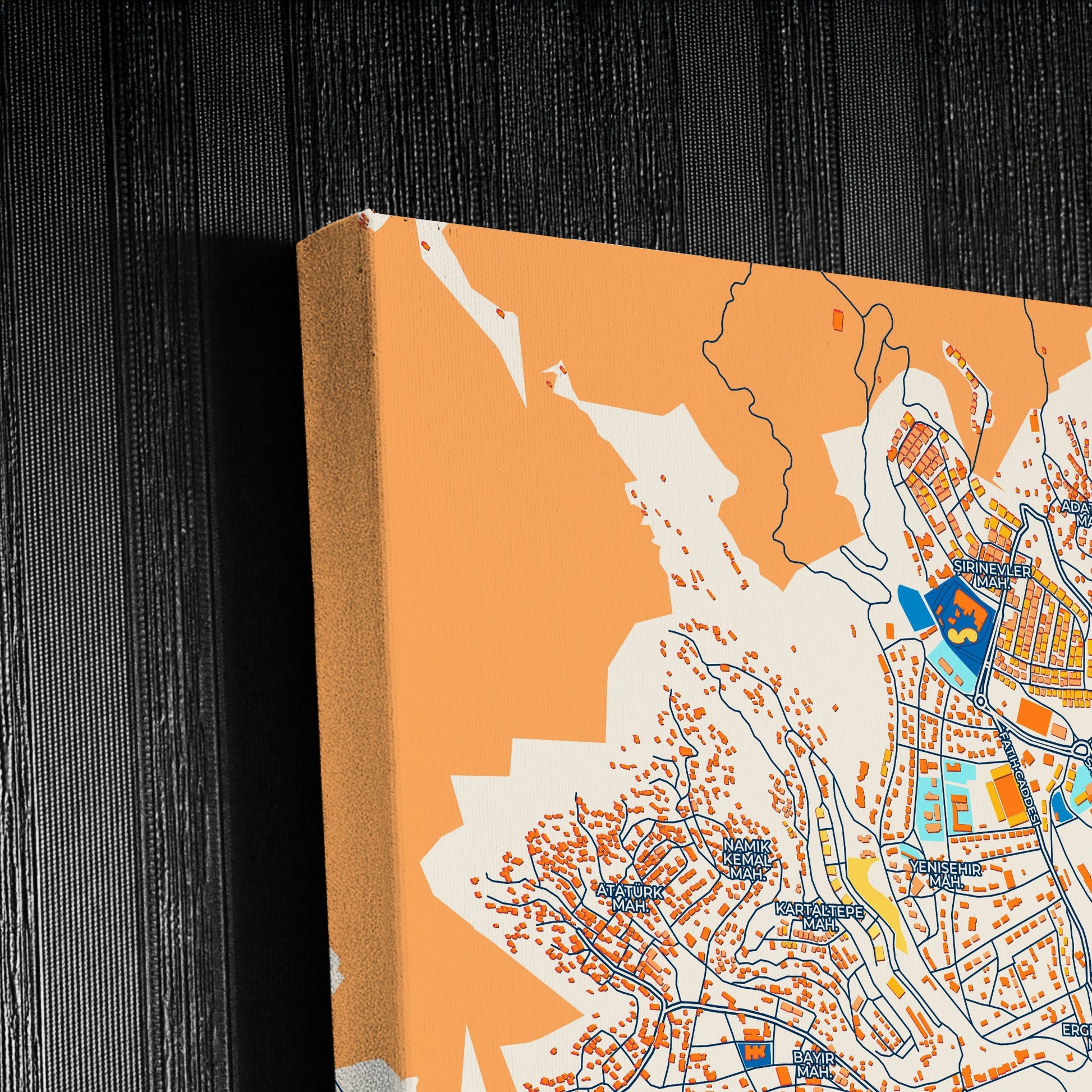 Karabük Turkey Colorful City Map Canvas Print Detail