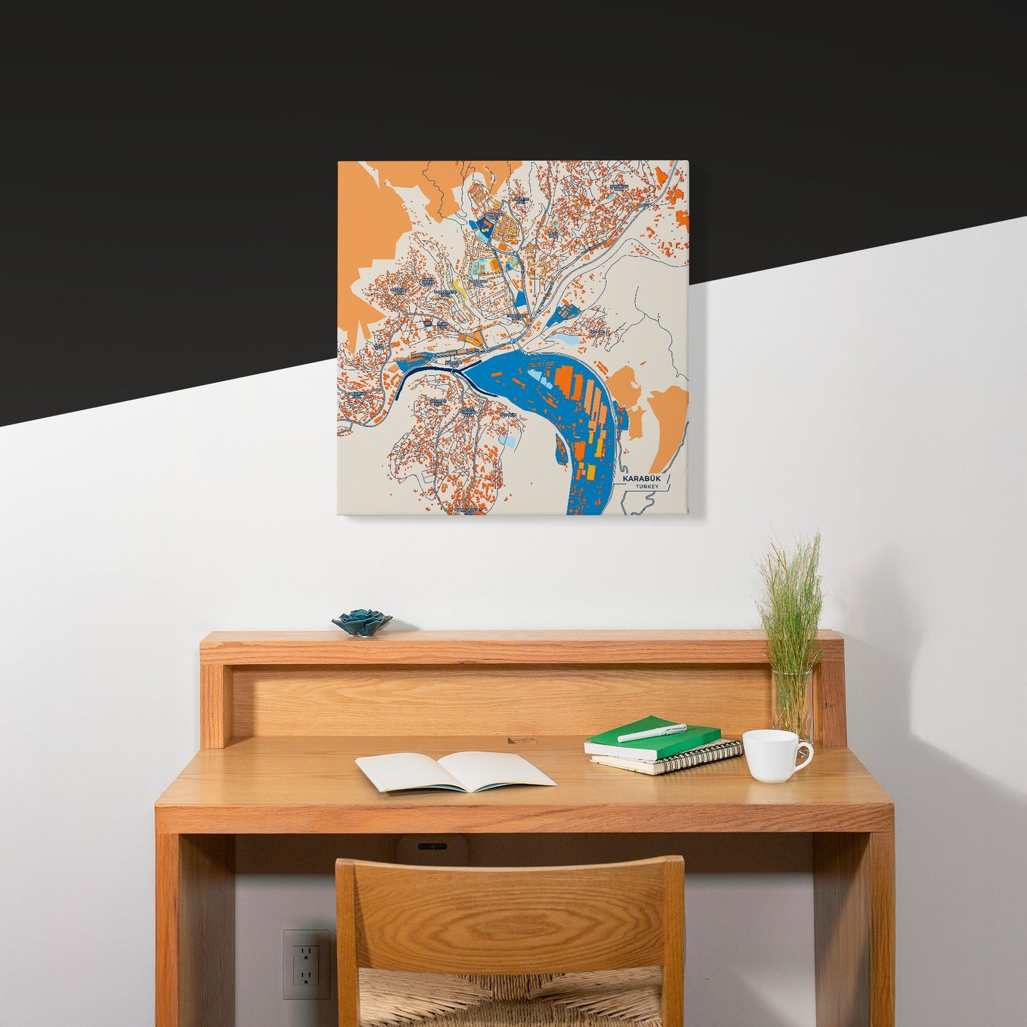 Karabük Turkey Colorful City Map Canvas Print Scene