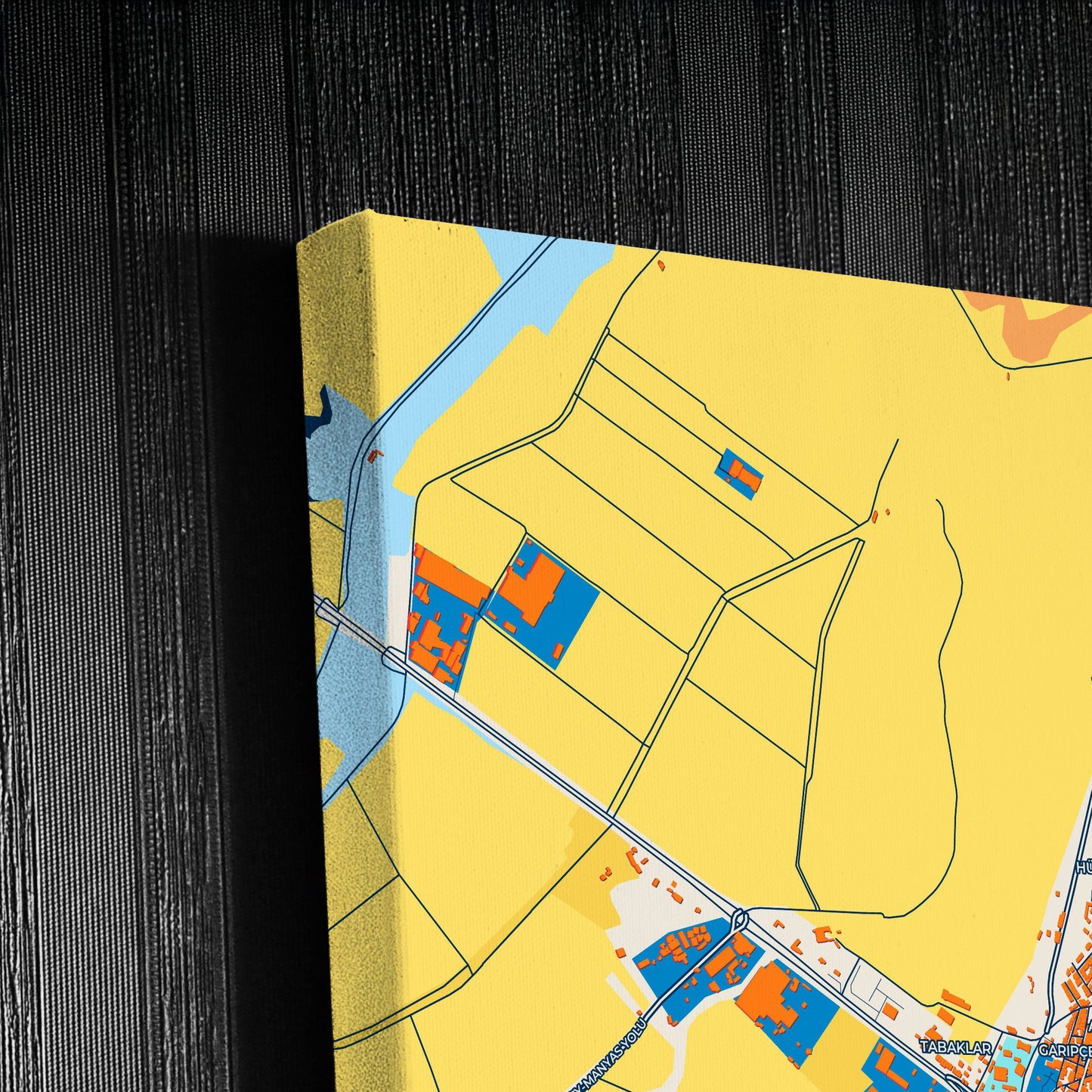 Karacabey Turkey Colorful City Map Canvas Print Detail