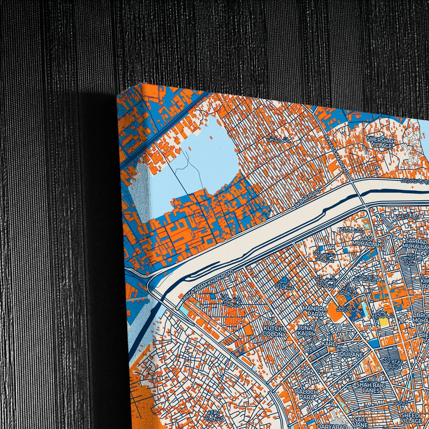 Karachi Pakistan Colorful City Map Canvas Print Detail