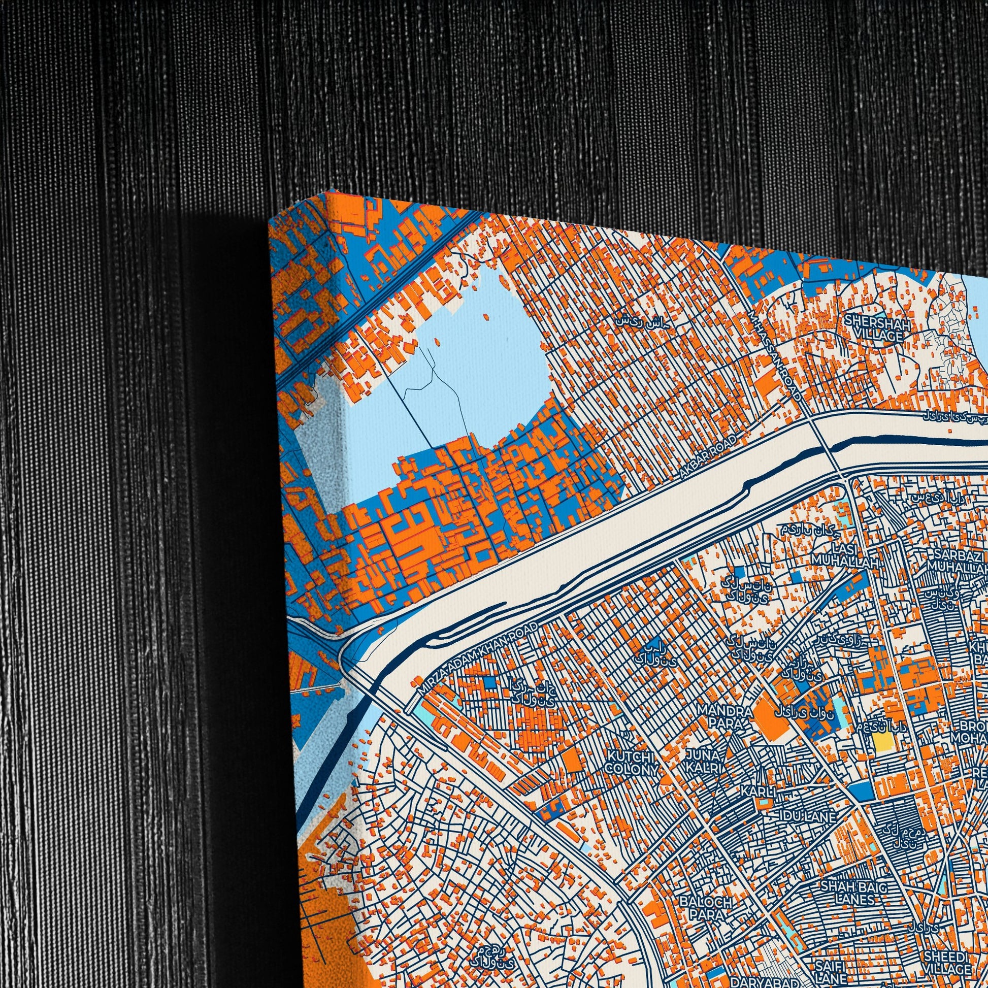 Karachi Pakistan Colorful City Map Canvas Print Detail
