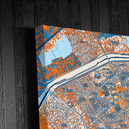 Karachi Pakistan Colorful City Map Canvas Print Detail