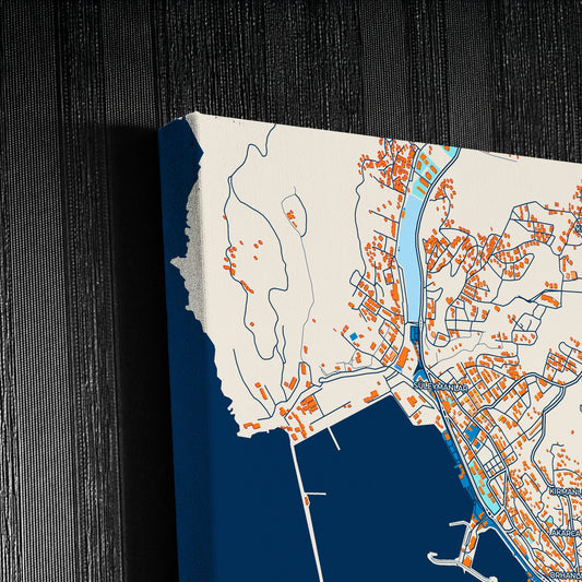 Karadeniz Ereğli Turkey Colorful City Map Canvas Print Detail