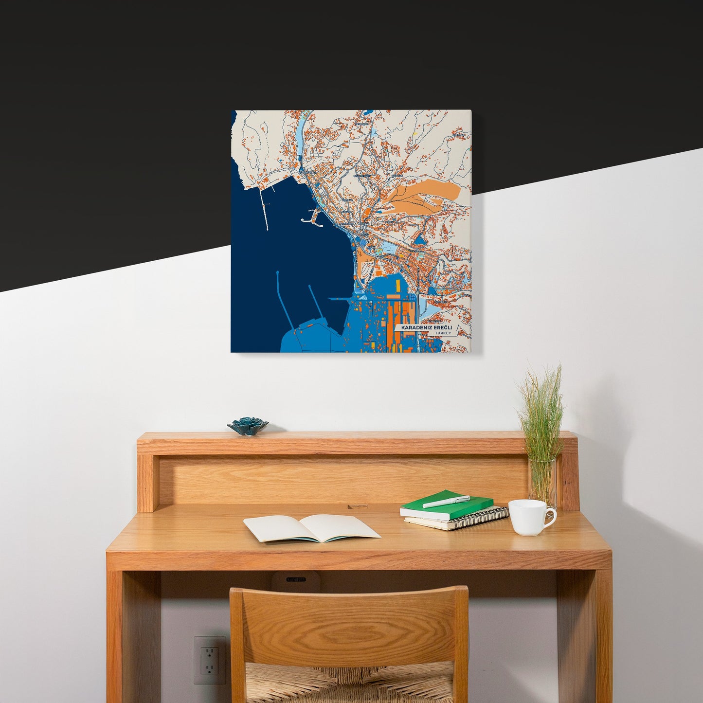 Karadeniz Ereğli Turkey Colorful City Map Canvas Print Scene