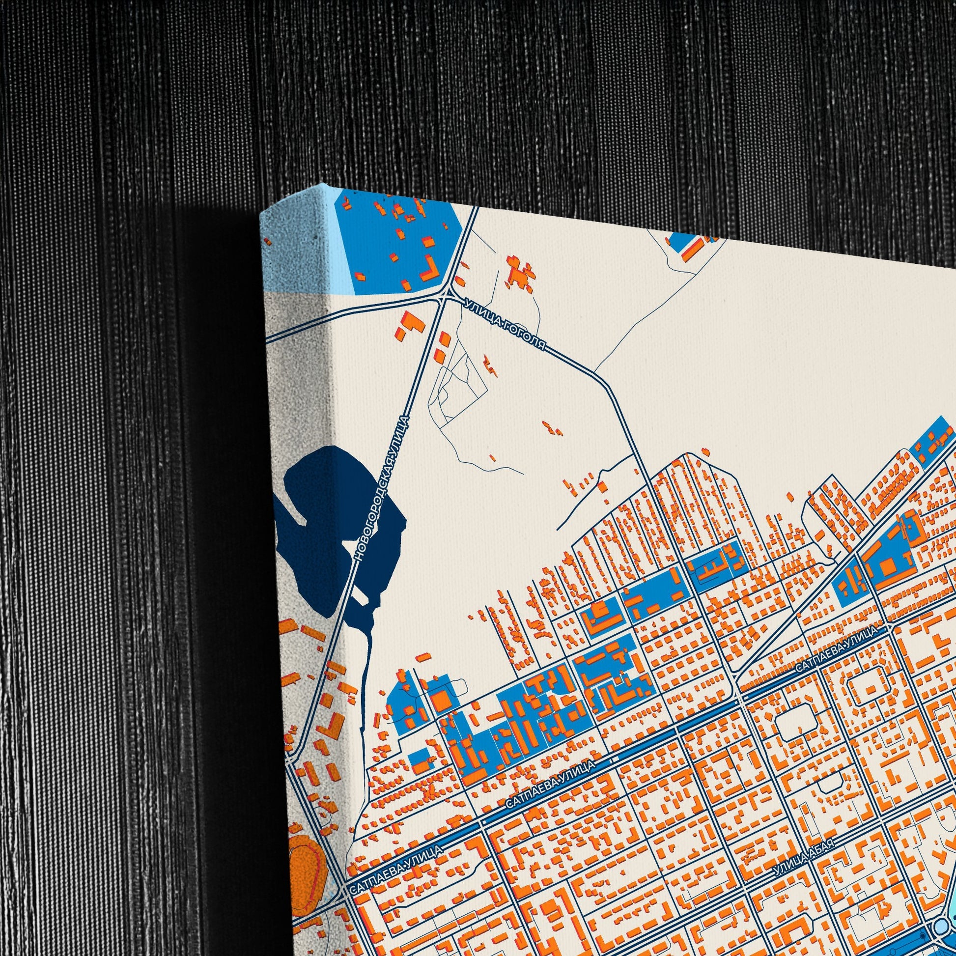 Karagandy Kazakhstan Colorful City Map Canvas Print Detail