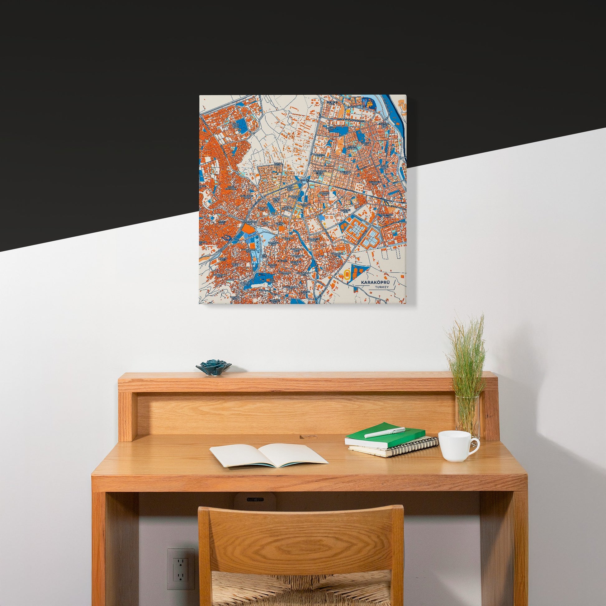 Karaköprü Turkey Colorful City Map Canvas Print Scene