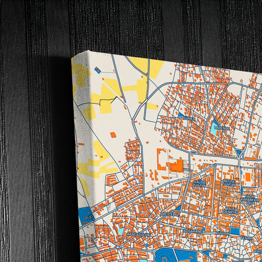 Karaman Turkey Colorful City Map Canvas Print Detail