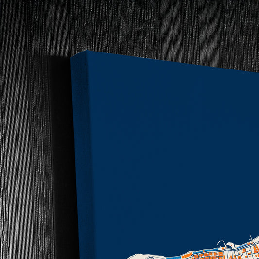 Karamürsel Turkey Colorful City Map Canvas Print Detail