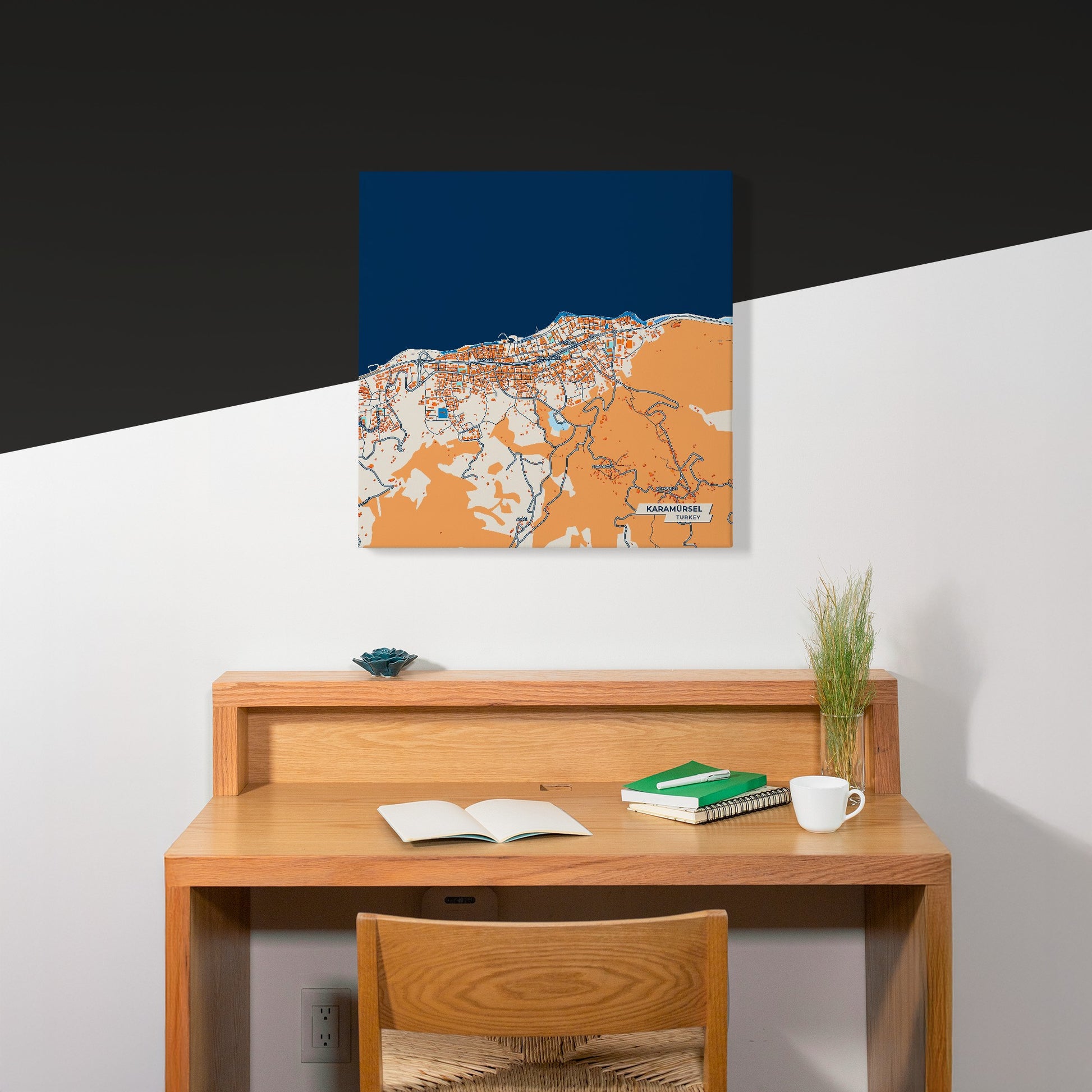 Karamürsel Turkey Colorful City Map Canvas Print Scene