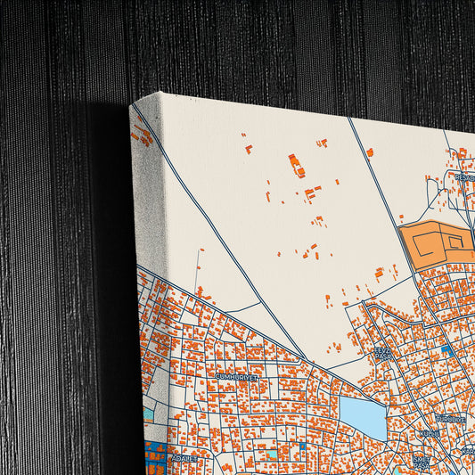 Karapinar Turkey Colorful City Map Canvas Print Detail