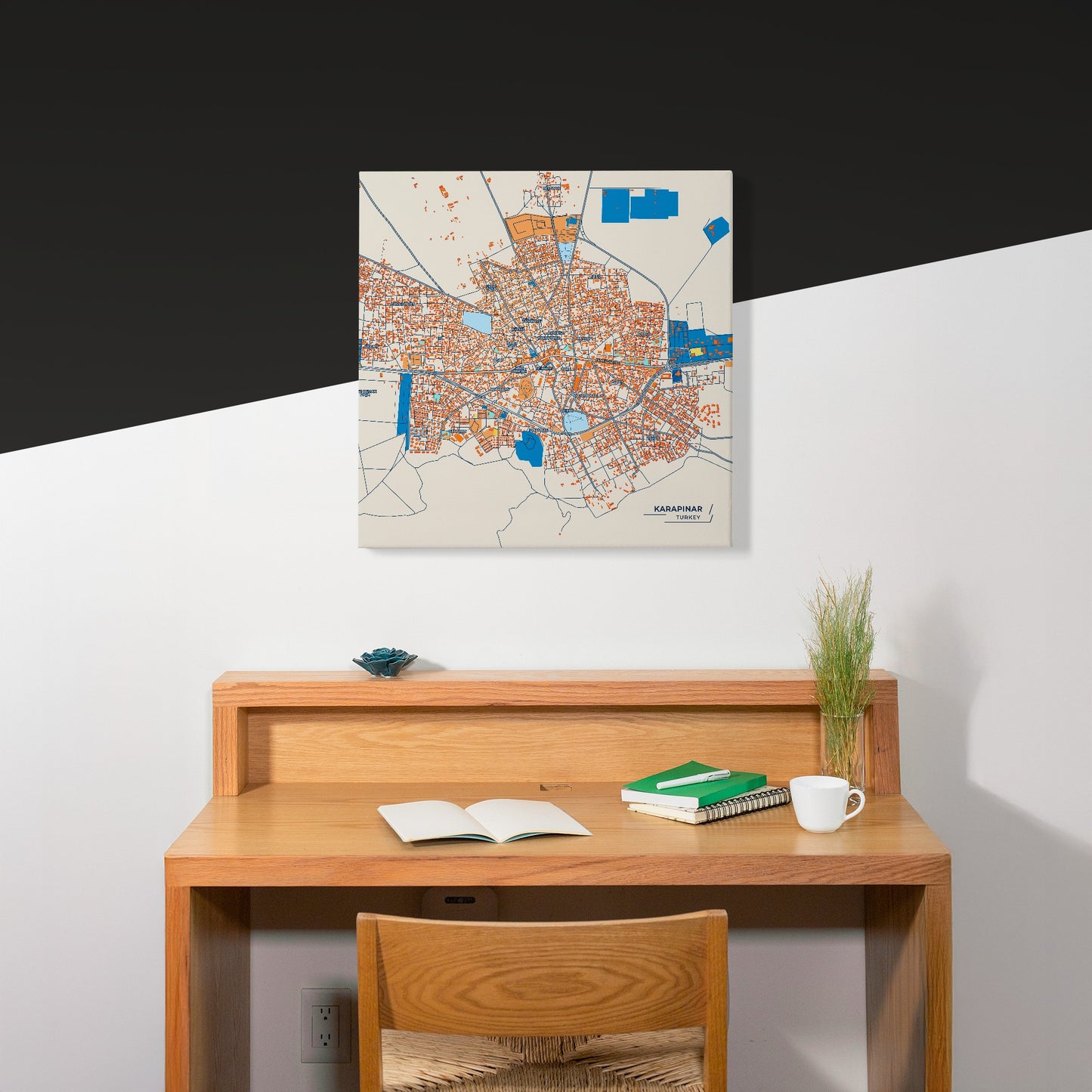 Karapinar Turkey Colorful City Map Canvas Print Scene