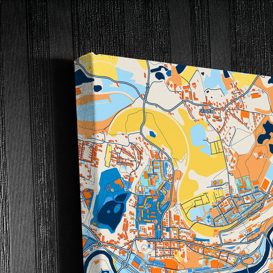 Karlovyvary Czechia Colorful City Map Canvas Print Detail