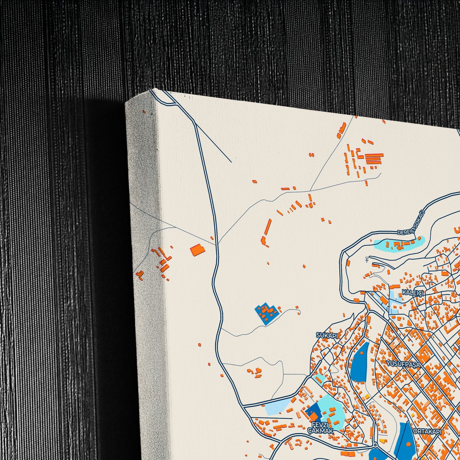 Kars Turkey Colorful City Map Canvas Print Detail