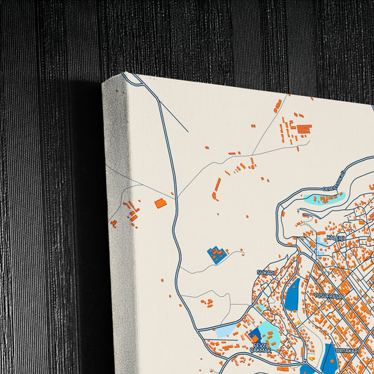 Kars Turkey Colorful City Map Canvas Print Detail