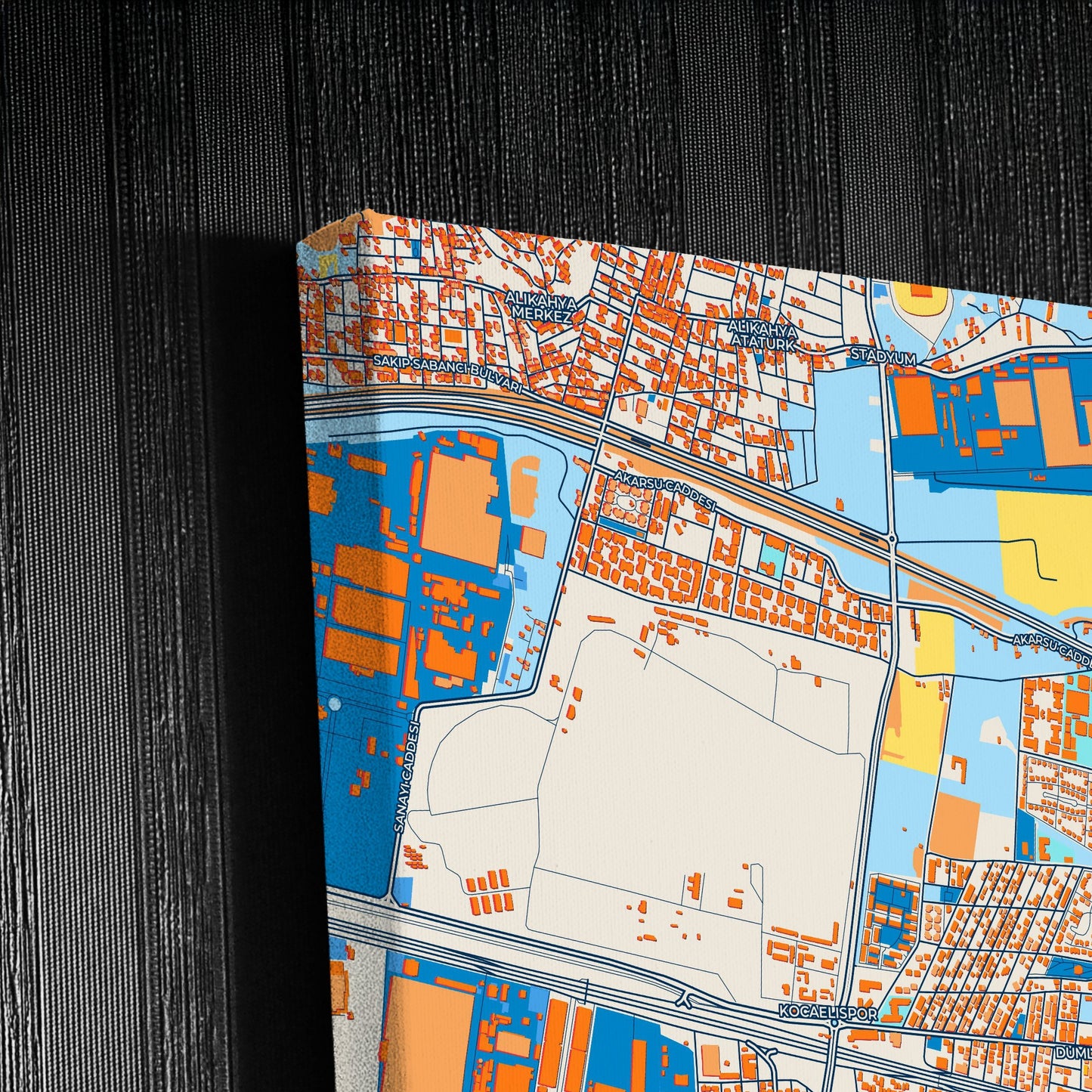 Kartepe Turkey Colorful City Map Canvas Print Detail
