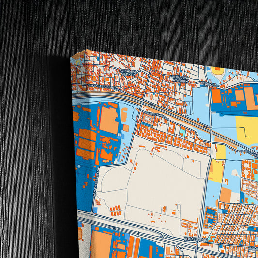 Kartepe Turkey Colorful City Map Canvas Print Detail