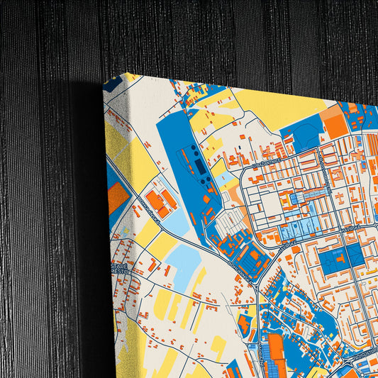 Karviná Czechia Colorful City Map Canvas Print Detail