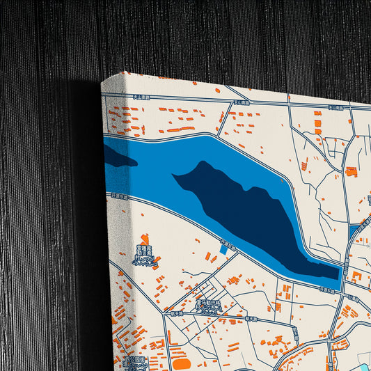 Kashgar China Colorful City Map Canvas Print Detail