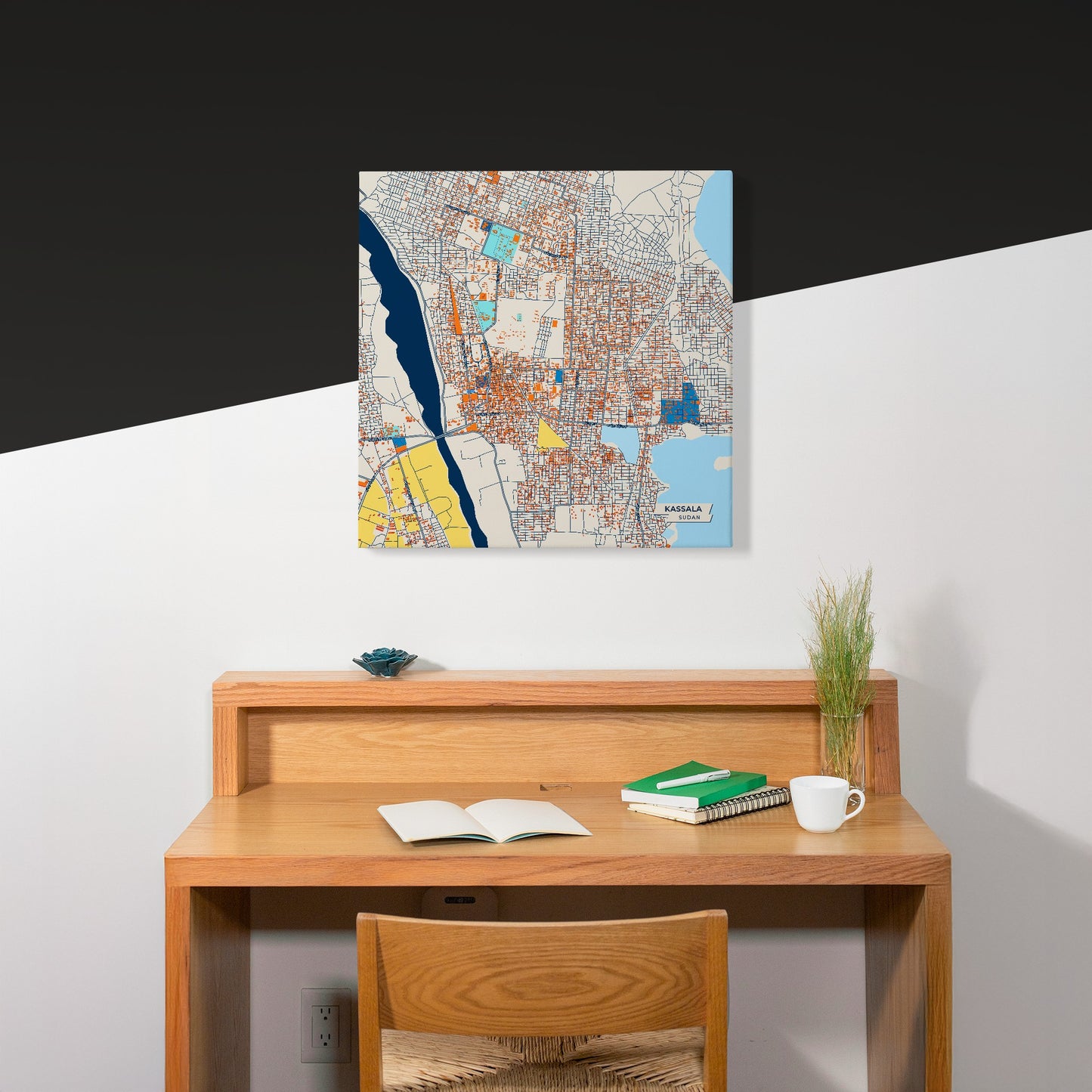 Kassala Sudan Colorful City Map Canvas Print Scene