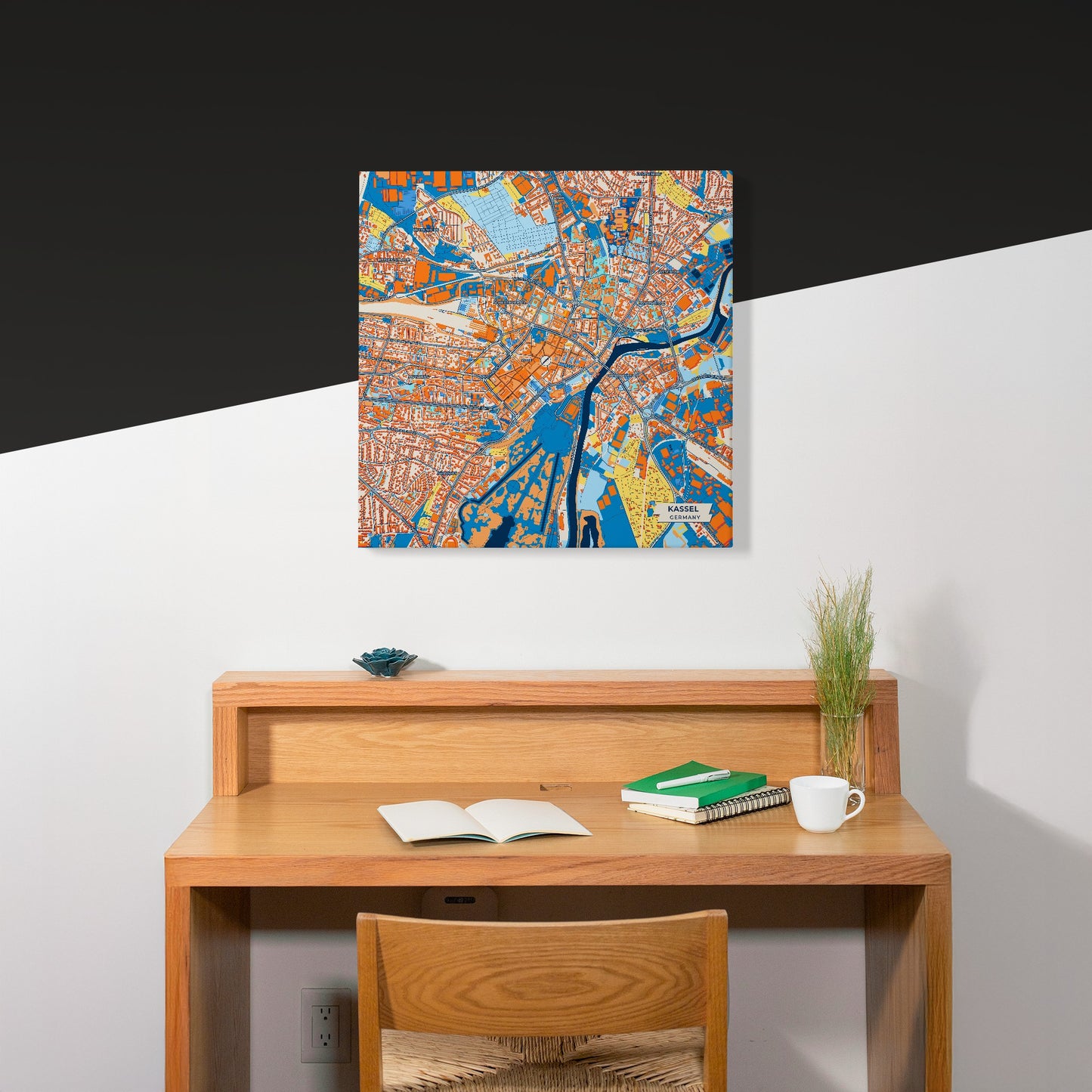 Kassel Germany Colorful City Map Canvas Print Scene