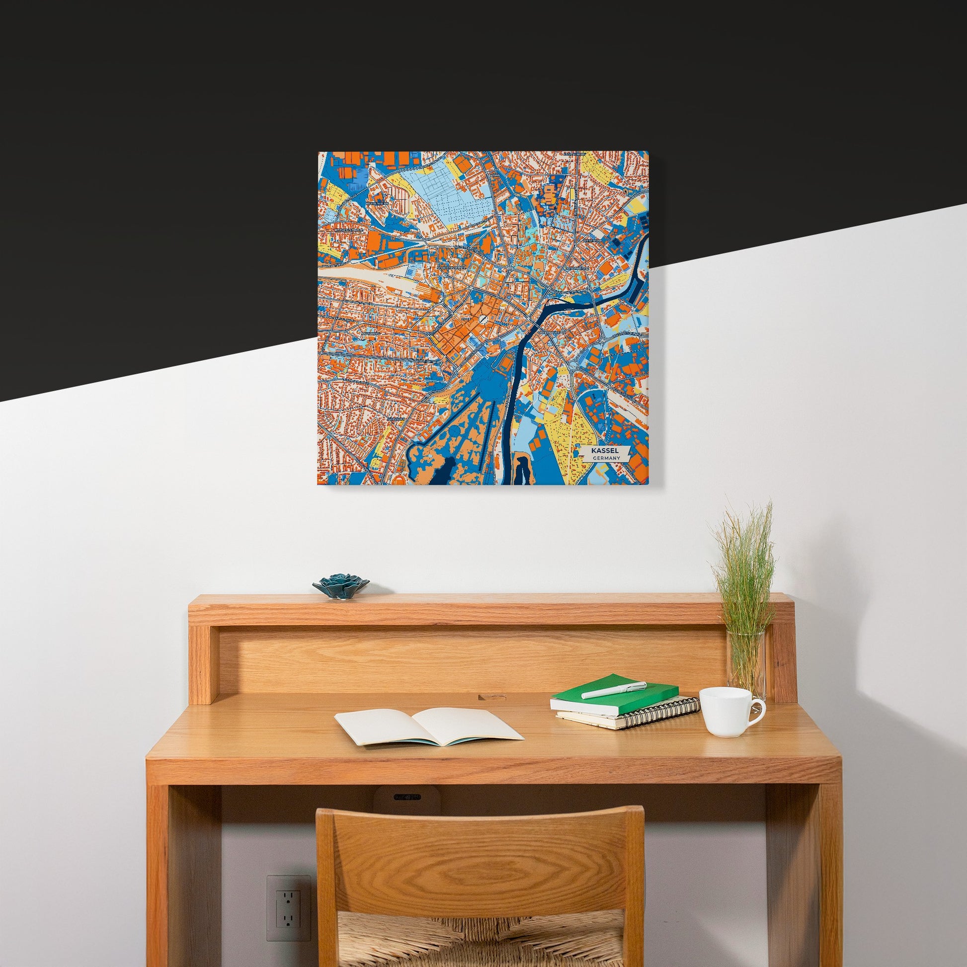 Kassel Germany Colorful City Map Canvas Print Scene