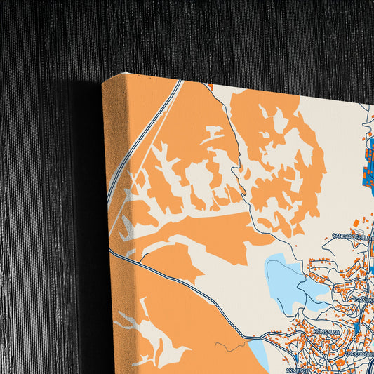 Kastamonu Turkey Colorful City Map Canvas Print Detail