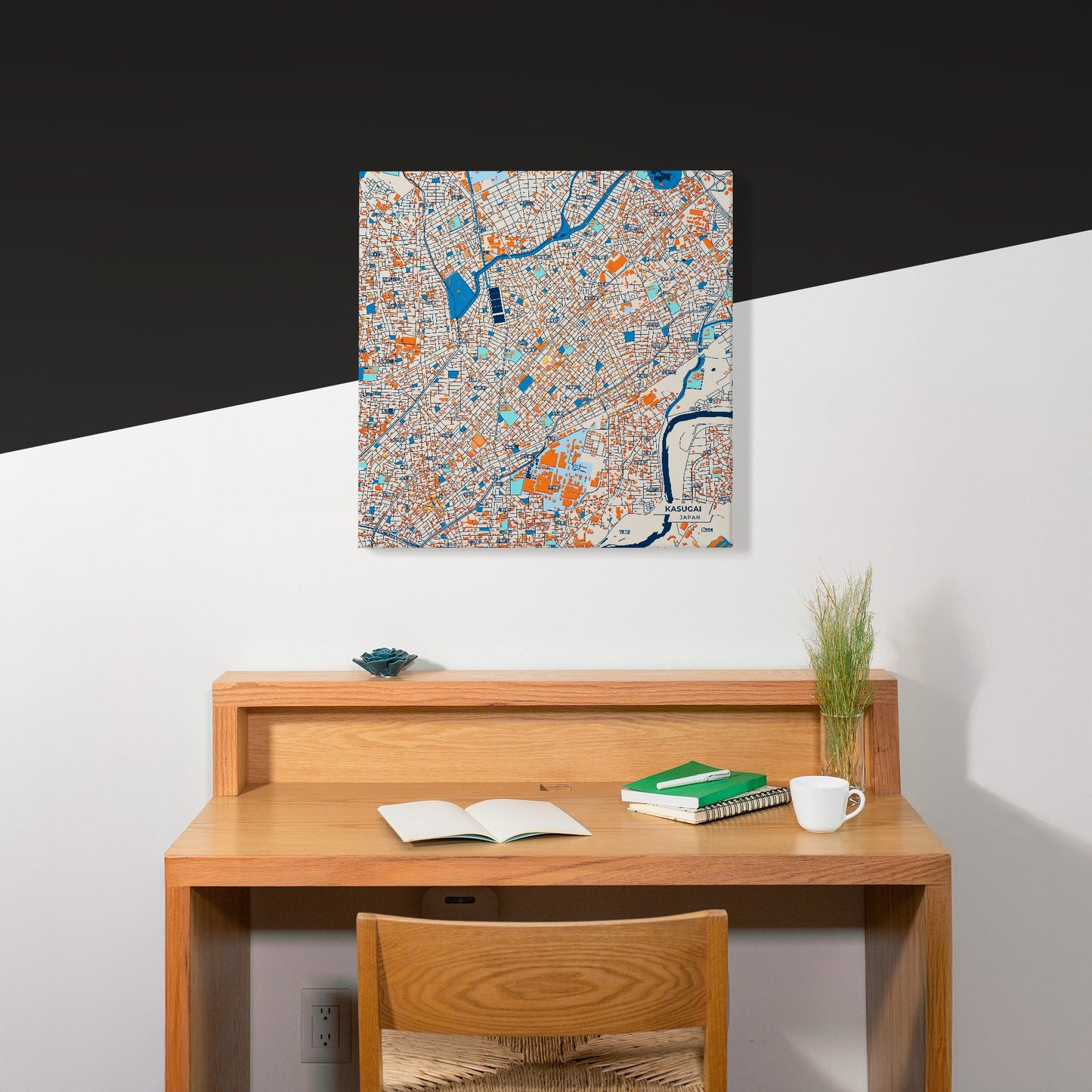 Kasugai Japan Colorful City Map Canvas Print Scene