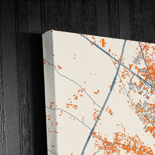 Kasur Pakistan Colorful City Map Canvas Print Detail