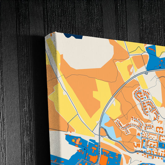 Katrineholm Sweden Colorful City Map Canvas Print Detail