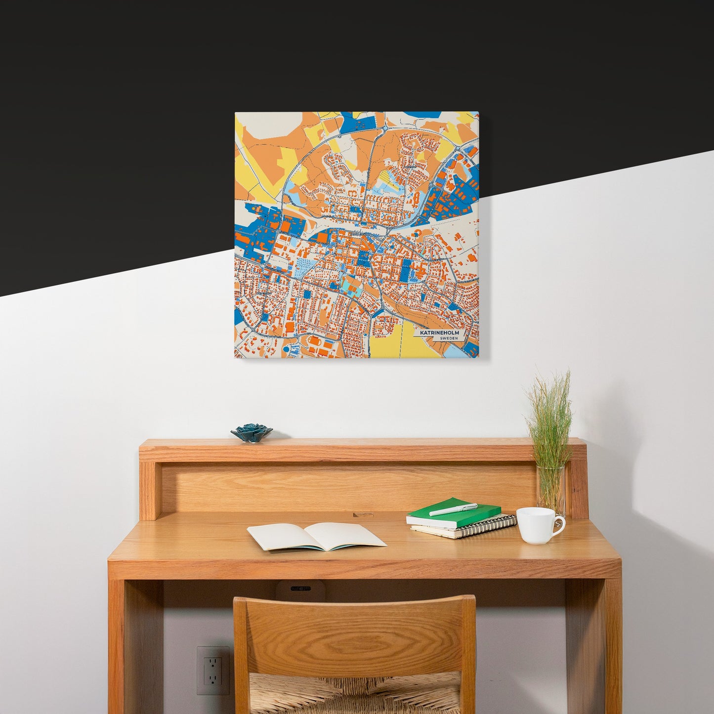 Katrineholm Sweden Colorful City Map Canvas Print Scene