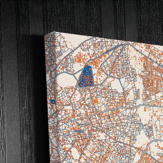 Katsina Nigeria Colorful City Map Canvas Print Detail