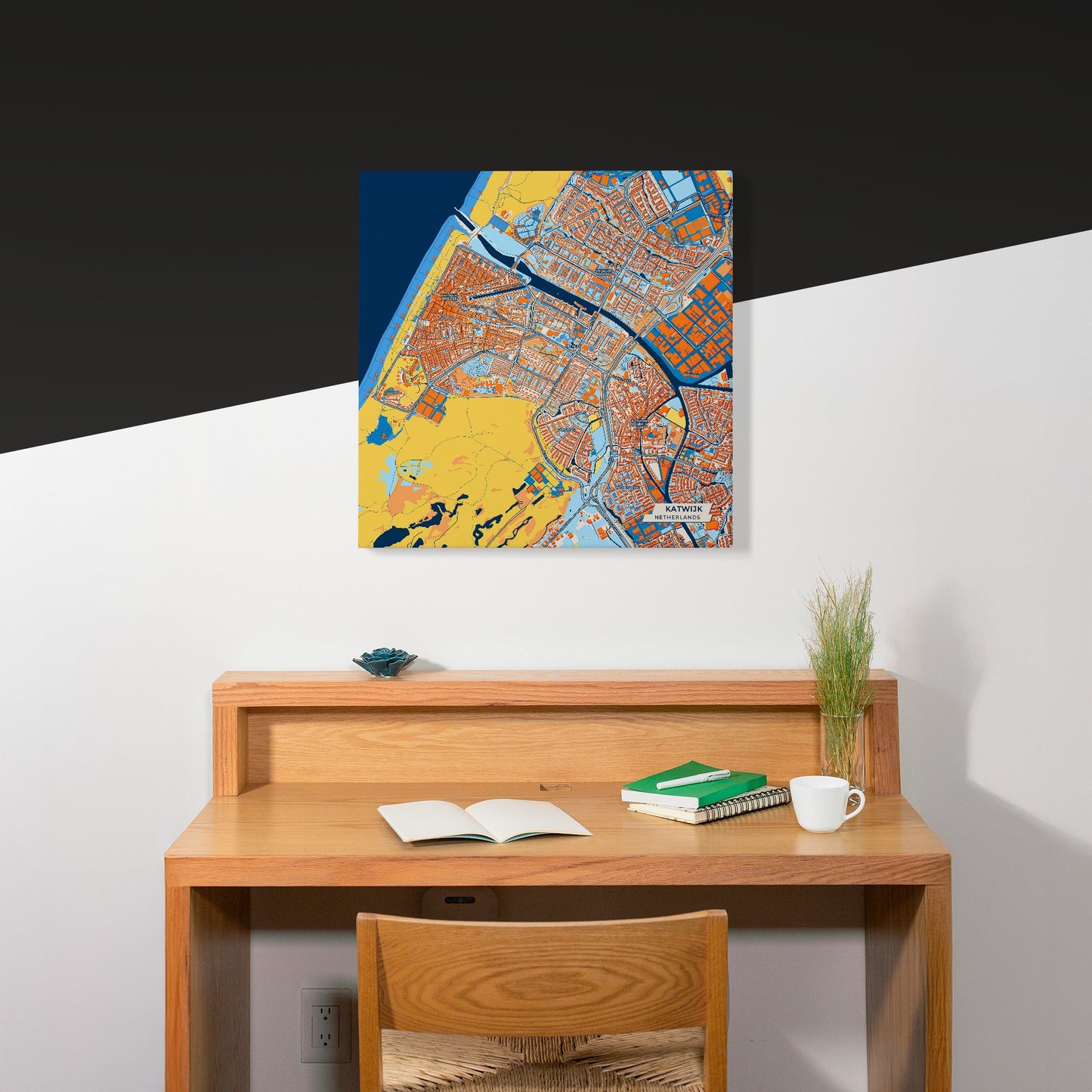Katwijk Netherlands Colorful City Map Canvas Print Scene