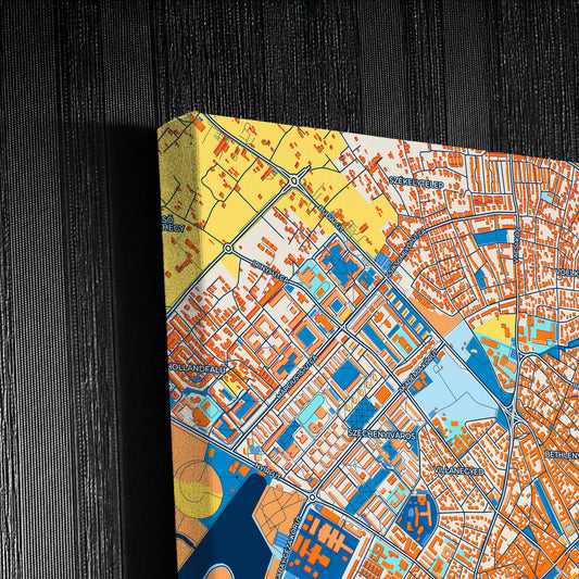 Kecskemét Hungary Colorful City Map Canvas Print Detail
