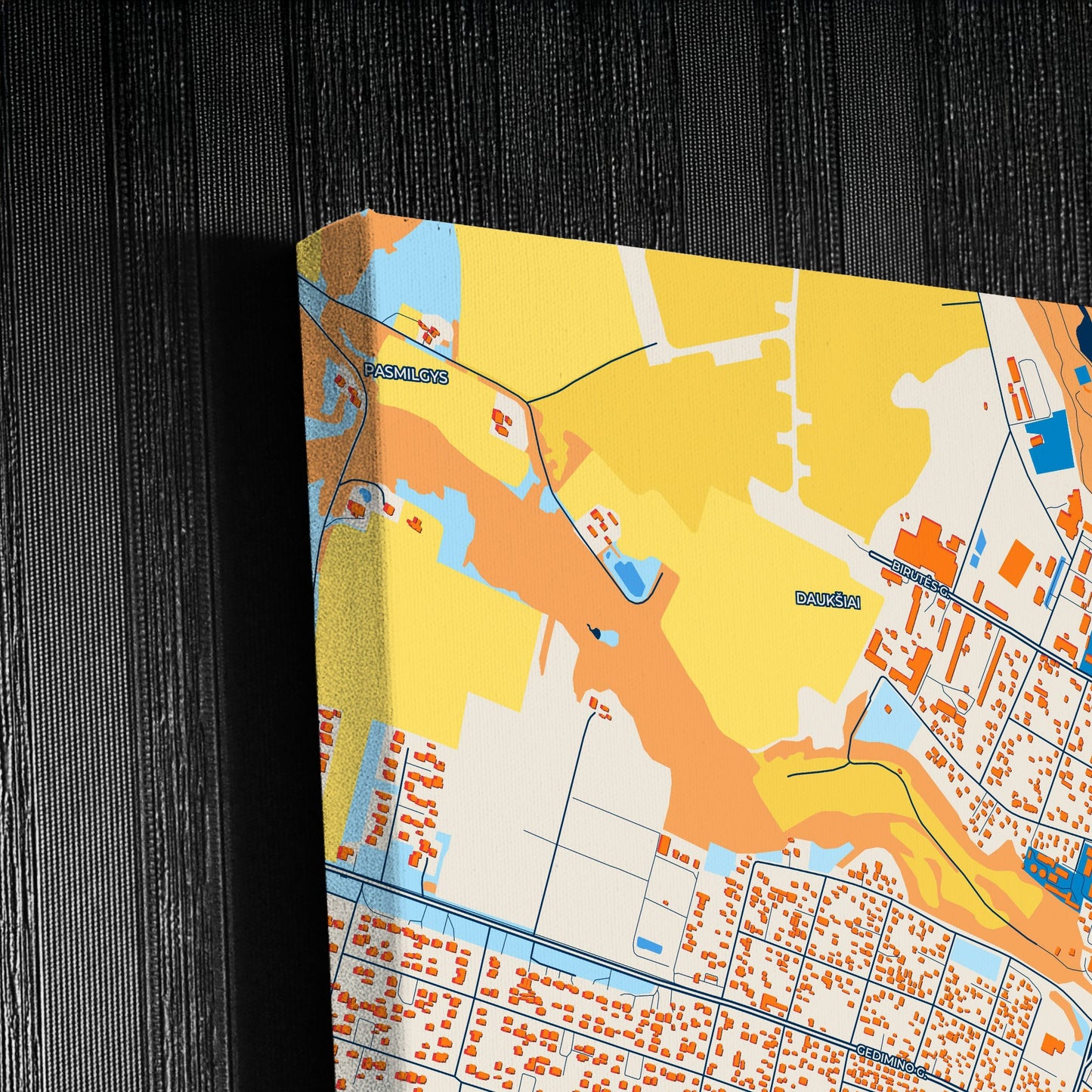 Kėdainiai Lithuania Colorful City Map Canvas Print Detail