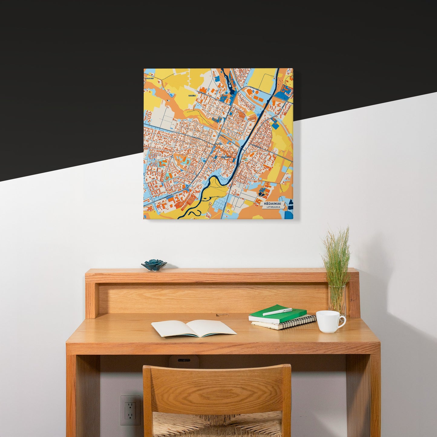 Kėdainiai Lithuania Colorful City Map Canvas Print Scene
