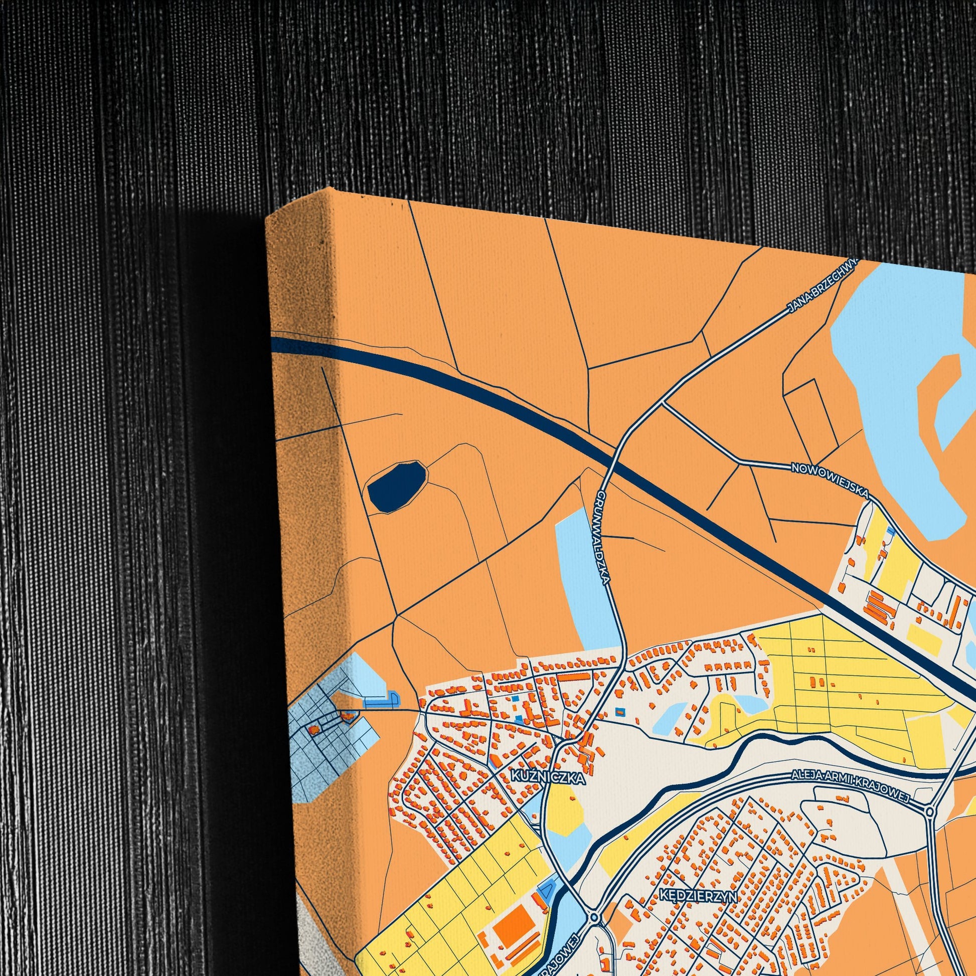 Kędzierzyn-Koźle Poland Colorful City Map Canvas Print Detail