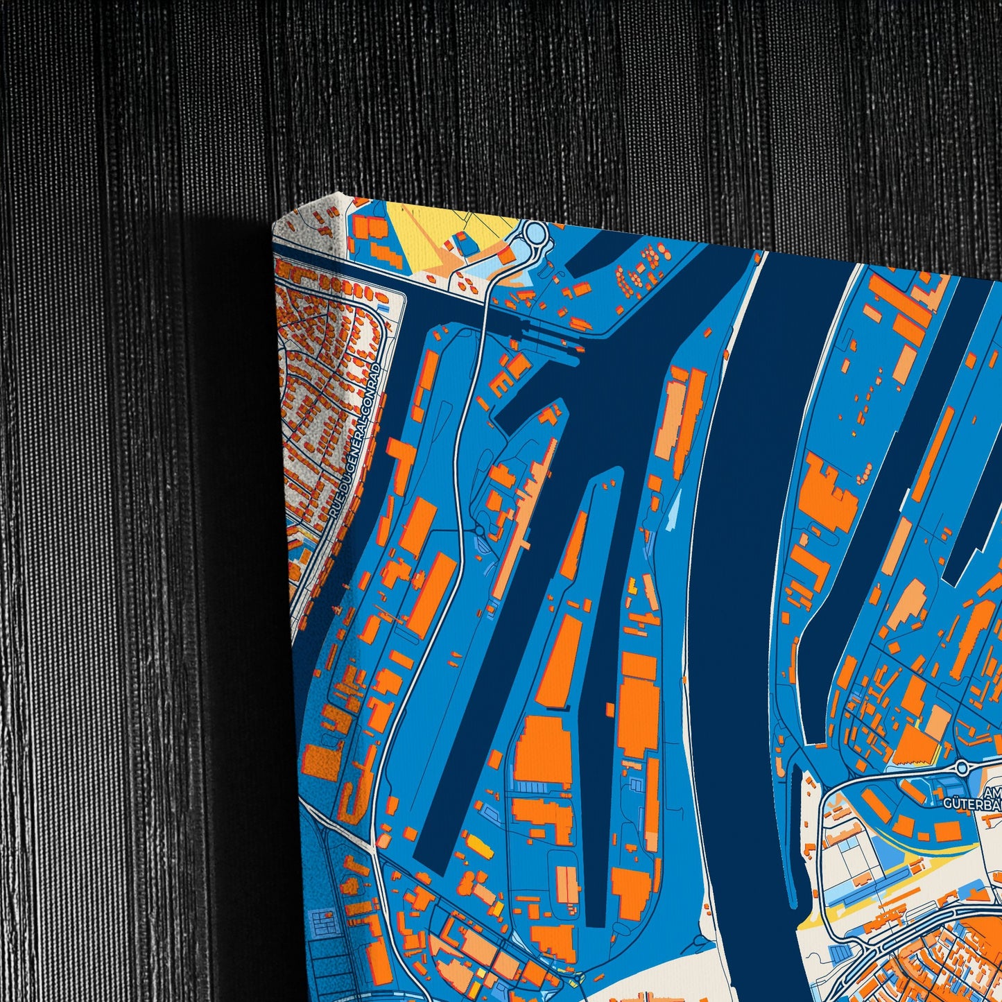 Kehl Germany Colorful City Map Canvas Print Detail