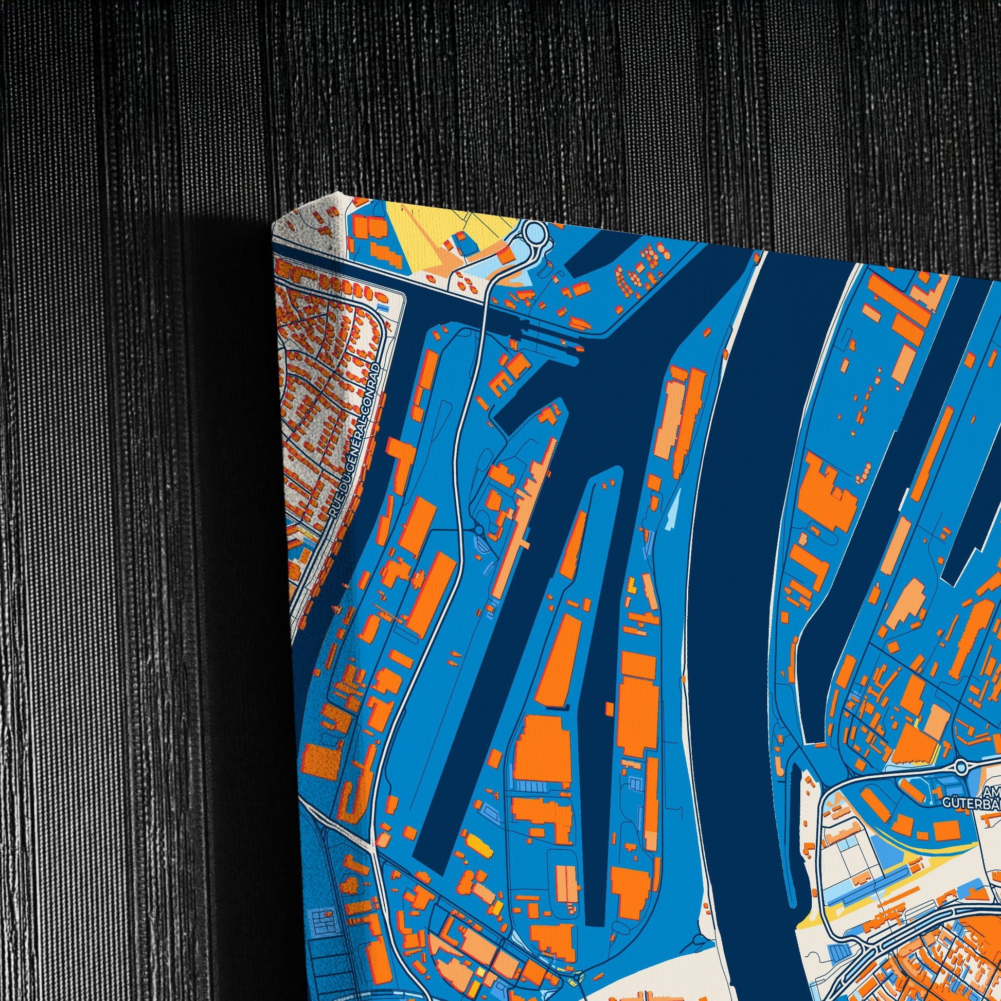 Kehl Germany Colorful City Map Canvas Print Detail