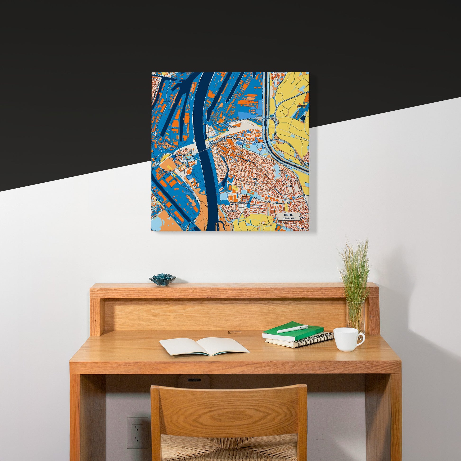 Kehl Germany Colorful City Map Canvas Print Scene