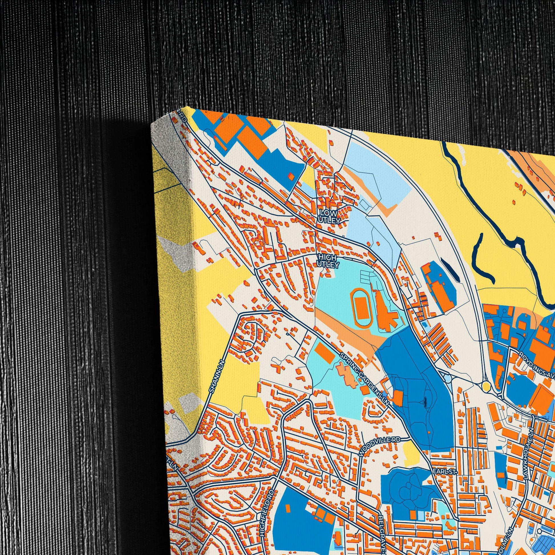 Keighley England Colorful City Map Canvas Print Detail