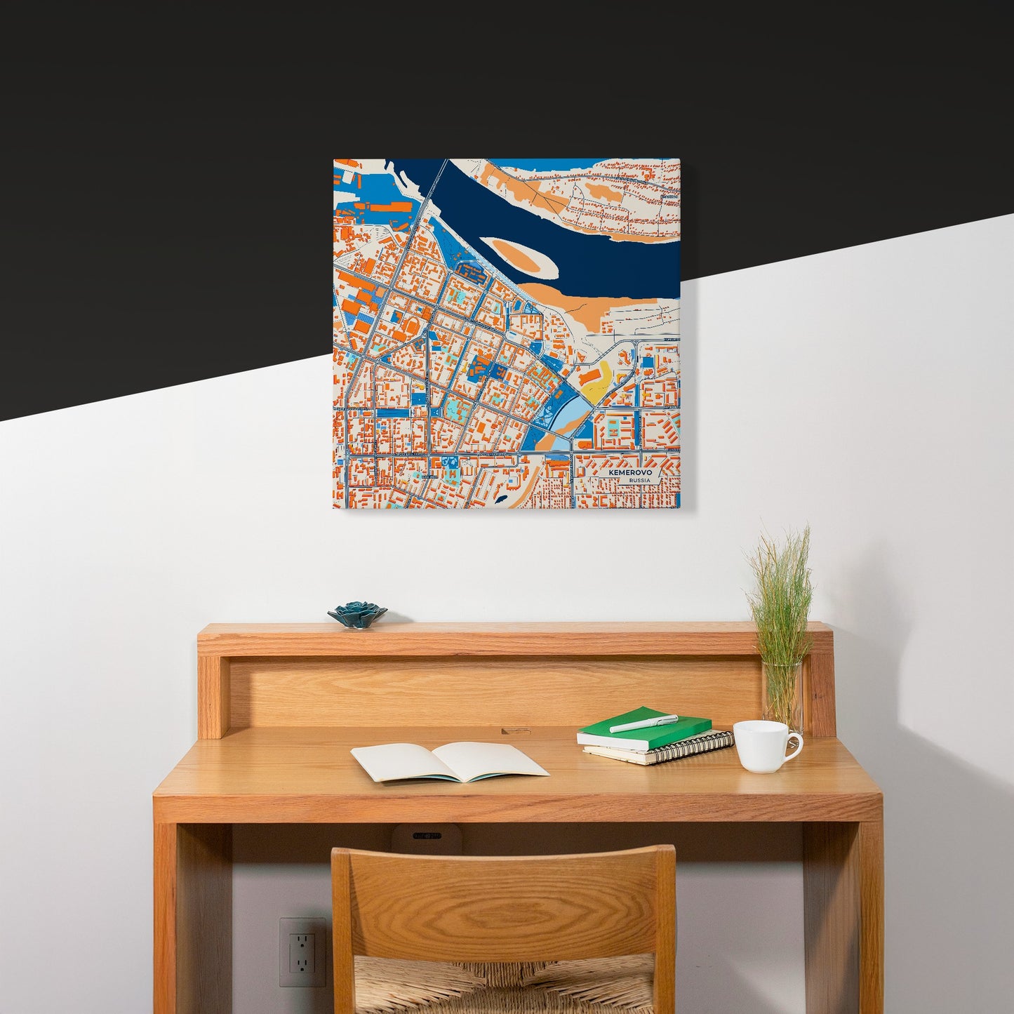 Кемерово Russia Colorful City Map Canvas Print Scene